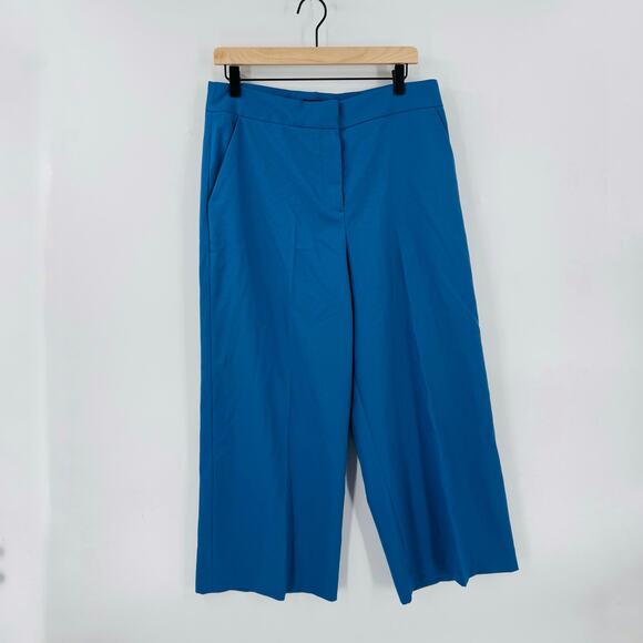 Tahari ASL Women’s Cropped Wide Leg Pants Blue Size 12 Mid Rise - Picture 9 of 9